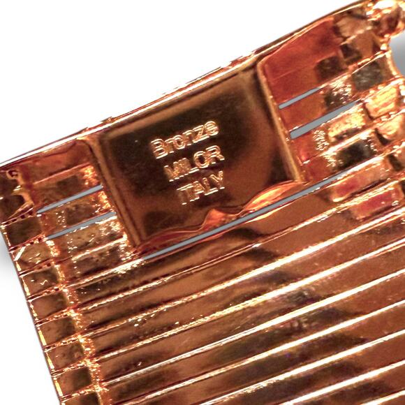 Milor Italy Omega Bracelet Womens Bronzallure 18k Plated Bronze Designer - Picture 6 of 9